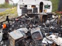Wohnwagen ausgebrannt Koeln Muelheim Muelheimer Ring Piccoloministr P005